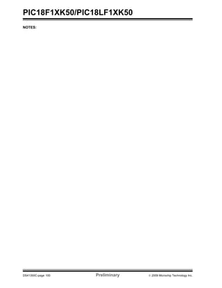 PIC18F1XK50/PIC18LF1XK50
DS41350C-page 100 Preliminary © 2009 Microchip Technology Inc.
NOTES:
 
