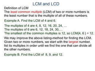 14 lcm, addition and subtraction of fractions | PPTX
