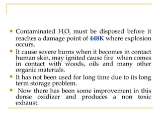 H2o2 Explosion Liquid oxidizers in Rocket Science | PPT