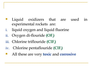 Liquid oxidizers in Rocket Science PPT Liquid oxidizers in Rocket Science PPT