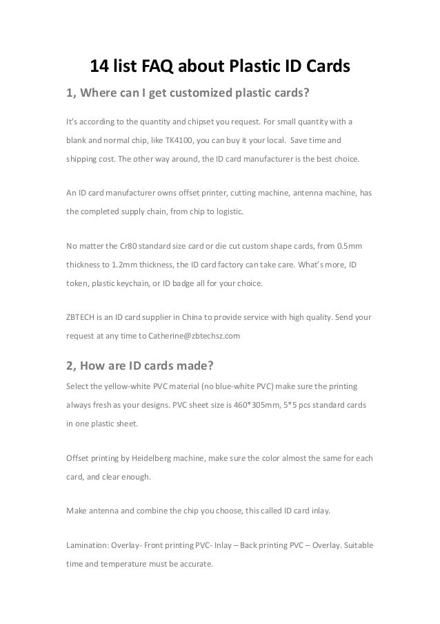 pvc plastic id cards