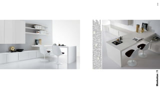 [ Il tavolo penisola della parete living costituisce una sorta di trait d’union con le diverse aree funzionali della composizione.
               Disponibile in due misure (L 220 P 90/120 cm) e nelle ﬁniture laminato bordo unicolor ] [ The peninsula table of the
               living wall is a kind of trait d’union with the different functional areas of the composition. Available in two measures
               (D 220 D 90/120 cm) and in laminate with unicolor edge ]           [ Le plan en épi de la paroi living forme un trait d’union avec
               les différentes zones fonctionnelles de la cuisine. Disponible en deux dimensions (L. 220 P. 90/120 cm) et dans les ﬁnitions
               laminé au bord unicolor ]       [ De shiereilandtafel van de living wand vormt een soort trait d`union met de verschillende
               compositie ruimtes. Verkrijgbaar in twee maten ( L 220 P 90/120 cm) en met unicolor laminaat afwerkingrand ]
               [ La mesa península de la pared living constituye un tipo de conector con las diversas áreas funcionales de la composición.
               Disponible en dos medidas (L 220 P 90/120 cm) y en los acabados laminados de borde unicolor ]




Manhattan 01                                                                                                                                        24 | 25
 