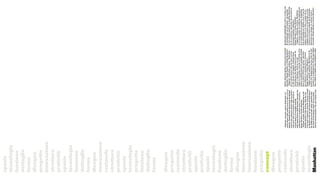 spazio
tecnologia
funzione
dettaglio
forma
disegno
progetto
innovazione
struttura
praticità
spazio
tecnologia
funzione
dettaglio
forma
disegno
innovazione
razionale
struttura
praticità
spazio
tecnologia
progetto
funzione
dettaglio
forma

disegno
progetto
razionale
struttura
praticità
spazio
praticità
spazio
tecnologia
funzione
dettaglio
forma
disegno
innovazione
innovazione
funzione
progetto
concept
disegno
progetto
              [ Elegante, ricercata, pratica: Manhattan è la        façade: elements giving a strong and innovative       gereduceerd gedeeltelijk in zicht en in kleur met
razionale     cucina decisa nelle scelte come la città a cui si è   character. Design Daniele Lo Scalzo Moschieri ]       de afwerkingen van de keuken.; de lage plint
              ispirata. Superﬁci lisce attraversate da dettagli     [ Elégante, recherchée, pratique : Manhattan          en het verticale handsvat in dezelfde afwerking
              come il top a spessore ridotto nella sua parte a      est la cuisine résolue dans les choix comme           als de voorkanten: elementen die een sterk en
struttura     vista ed in tinta con la ﬁnitura della cucina; lo     la ville de qui s’est inspirée. Surfaces lisses       innoverend karakter toekennen.
              zoccolo basso e la maniglia verticale                 traversées par des détails comme le plan de           Design Daniele Lo Scalzo Moscheri ]
              nella stessa ﬁnitura delle facciate: elementi che     travail à l’épaisseur réduit en sa part               [ Elegante, soﬁsticada, práctica: Manhattan
praticità     conferiscono un carattere forte e innovativo.         visible et à la couleur assortie à la ﬁnition de la   es la cocina creada con evidentes inspiraciones
              Design Daniele Lo Scalzo Moscheri ]                   cuisine; la plinthe basse et la poignée verticale     en la ciudad donde se encuentra. Superﬁcies
spazio        [ Elegant, sought, practical: Manhattan is the        dans la même ﬁnition des portes ; éléments            lisas atravesadas por detalles como el top de
              kitchen decisive in the choices, alike the city       qui confèrent un caractère fort et innovant.          espesor reducido a la vista y a juego con los
              it has been inspired by. Smooth surfaces crossed      Design Daniele Lo Scalzo Moscheri ]                   acabados de la cocina; el zócalo bajo y el asa
tecnologia    by details as the top with lowered thickness in       [ Elegant, gewild, praktisch: Manhattan is de         vertical en el mismo acabado de las fachadas:
              its visible part and with colour matched with         keuken met uitgesproken keuzes zoals de stad          elementos que otorgan un carácter fuerte e
              the ﬁnish of the kitchen itself; the low plinth       waardoor ze is geinspireerd. Gladde opervlakten       innovador. Diseño Daniele Lo Scalzo Moscheri ]
Manhattan     and the vertical handle in the same ﬁnish of the      door middel van details zoals werkblad in dikte
 