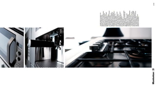 [ Sarebbe difﬁcile immaginare una
               cucina all’avanguardia senza
               materiali in contrasto tra loro.
               Piani in acciaio inox, elettrodomestici
               ad incasso in una interpretazione
               estetica di estremo rigore resa
               possibile dall’eccezionale versatilità
               degli elementi compositivi ]
               [ It may be difﬁcult to imagine a
               cutting-edge kitchen without materials
               in contrast. Steel worktops,
               built in appliances in an extremely
               rigorous aesthetic interpretation, all
               possible thanks to the exceptional
               versatility of the composing elements ]
               [ Il serait difﬁcile d’imaginer une
               cuisine sans des matériels
               contrastants. Plans de travail d’acier
               inox, appareils électroménagers
               encastrés pour obtenir une
               interprétation esthétique de rigueur
               extrême, rendu possible grâce à
               l’exceptionnel éclectisme
               de ses components ]
               [ Moeilijk om je een avant-garde keuken
               voor te stellen zonder materialen die
               tegen elkaar afsteken.
               Werkbladen in rvs, inbouw huish
               oudapparatuur met esthetieke
               uitvoering en extreme precisie
               mogelijk gemaakt door de veelzijdigheid
               en samenstellig van vormen ]
               [ Sería difícil imaginar una cocina de
               vanguardia sin materiales en contraste
               entre ellos. Planos de acero inoxidable,
               electrodomésticos empotrables en
               una interpretación estética de extremo
               rigor hecha posible por la
               excepcional versatilidad de los
               elementos compositivos ]




Manhattan 03                                              64 | 65
 