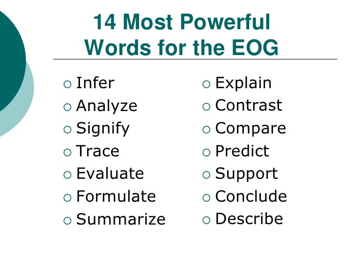 14 Most Powerful Words on the EOGs