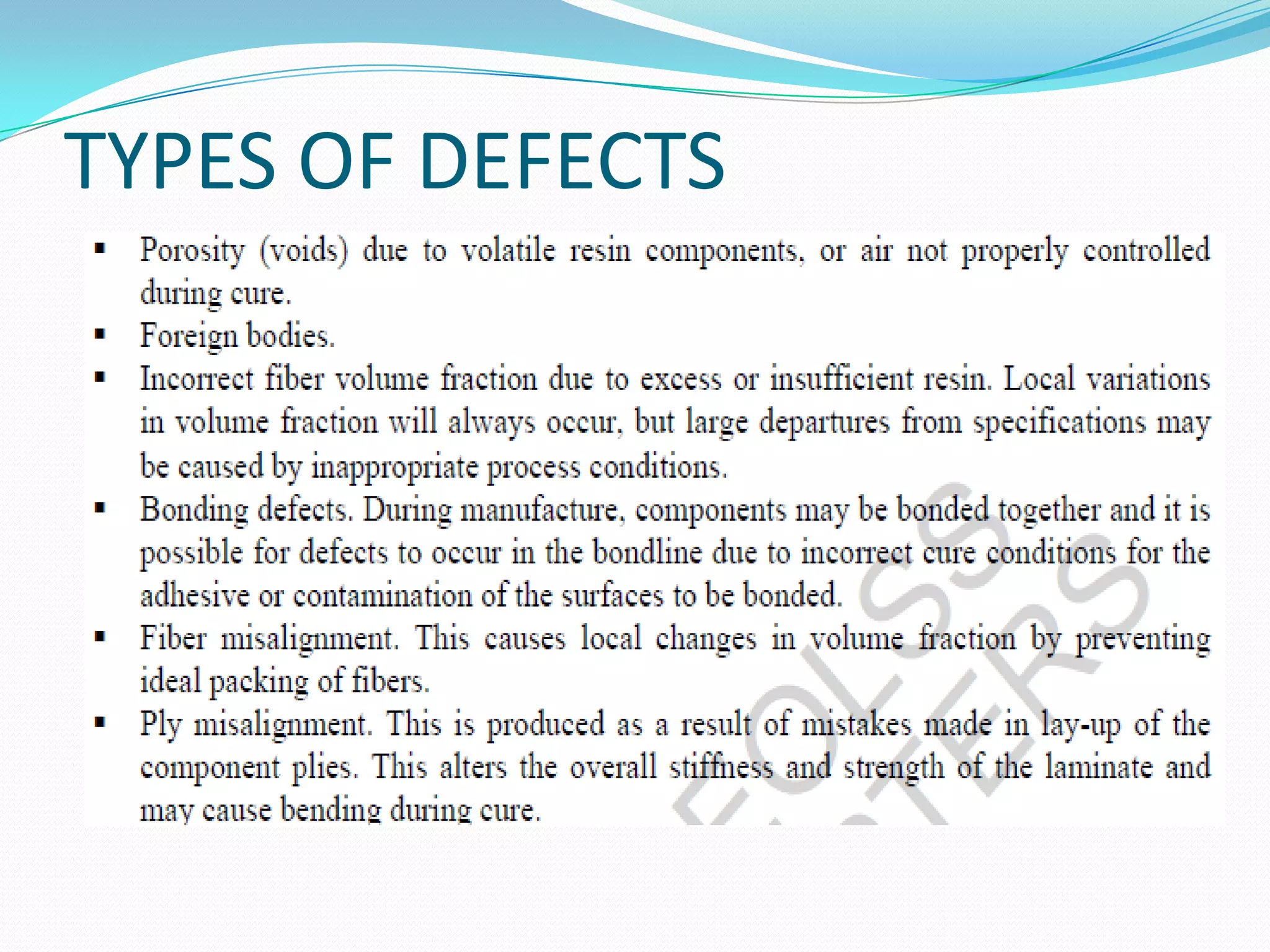 TYPES OF DEFECTS
 