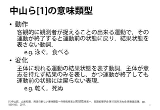 動詞意味類型の曖昧性解消に向けた格フレーム情報との関連調査