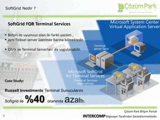 SoftGrid Nedir ?Şirket içinde kullanmış olduğumuz yazılımlar Softgrid ile sanallaştırılır ve Active Directory ortamı ile network içinde bulunan kullanıcılara dağıtılır.Kullanıcılara dağıtılan uygulama, kullanıcı tarafında cachelenir ve şirket networkü dışındayken çalışmasına imkan sağlar.Softgrid Uygulama Sanallaştırması ile ;Dosyalar