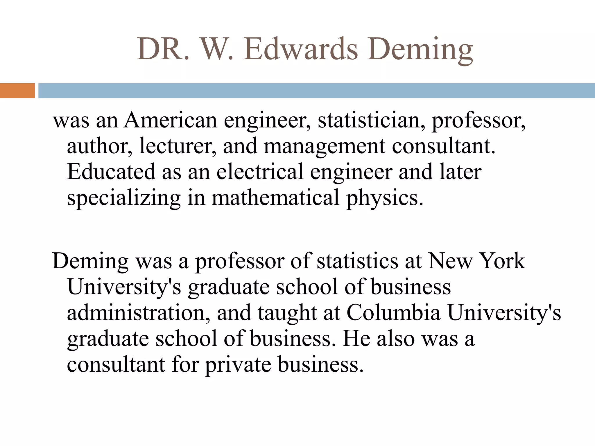Deming’s 14 Points on Total Quality Management - TQM - W. Edwards ...
