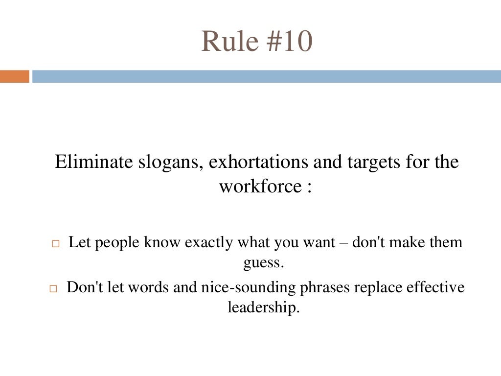 Deming’s 14 Points on Total Quality Management TQM W. Edwards Dem…