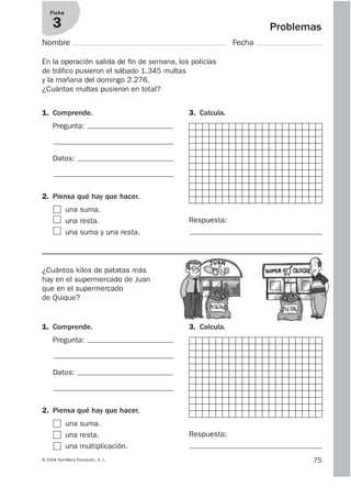 14 problemas 4 primaria