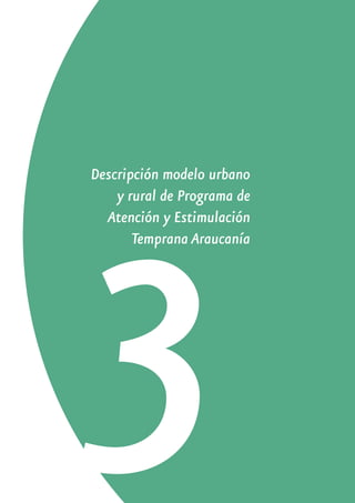 3
Descripción modelo urbano
y rural de Programa de
Atención y Estimulación
Temprana Araucanía
 