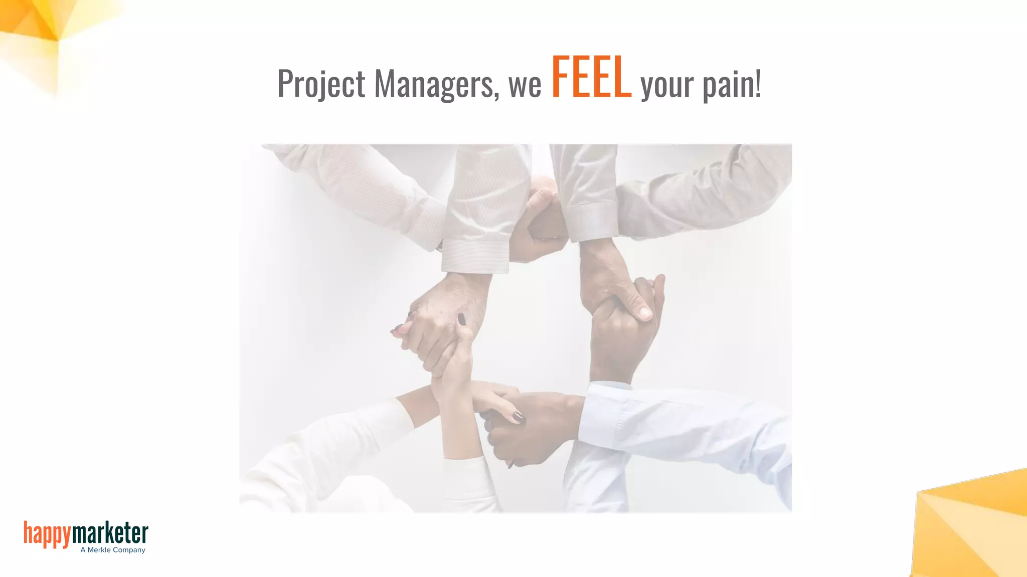 Project Managers, we FEEL your pain!
 