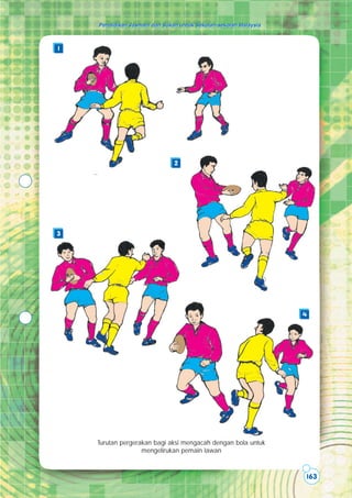 Pendidikan Jasmani dan Sukan untuk Sekolah-sekolah Malaysia



1




                               2




3




                                                                  4




    Turutan pergerakan bagi aksi mengacah dengan bola untuk
                   mengelirukan pemain lawan



                                                                  163
 