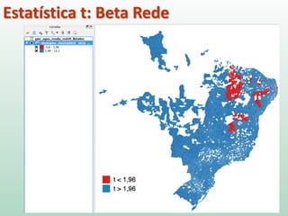Estatística t: Beta Rede
 
