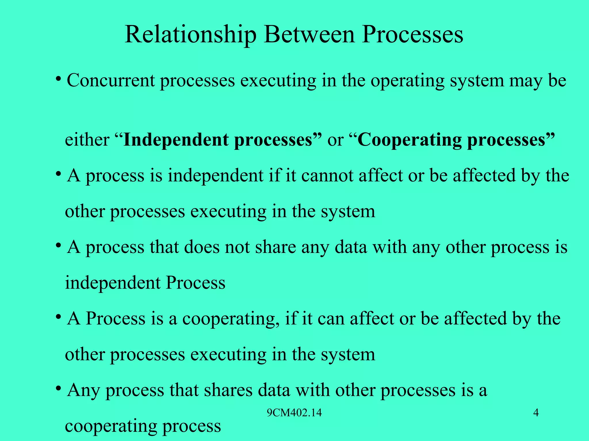 14 relationship between processes | PPT