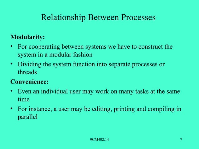 14 relationship between processes | PPT