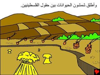 ‫وأﻃﻠﻖ ﺷﻤﺸﻮن اﻟﺤﻴﻮاﻧﺎت ﺏﻴﻦ ﺡﻘﻮل اﻟﻔﻠﺴﻄﻴﻨﻴﻴﻦ.‬
 
