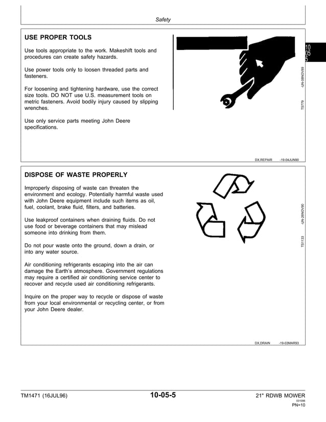 John Deere 14SB Walk Behind Mower Service Manual | PDF | Off-Road ...