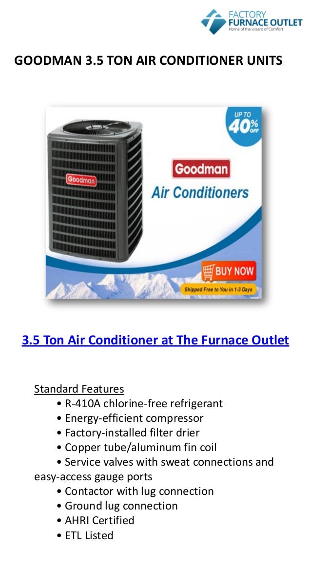 GSX140431 Goodman 3.5 Ton 14 SEER Air Conditioner Model
