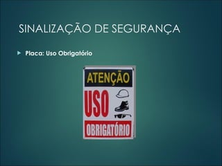 SINALIZAÇÃO DE SEGURANÇA
 Placa: Uso Obrigatório
 
