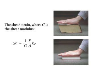 The shear strain, where  G  is the shear modulus: 