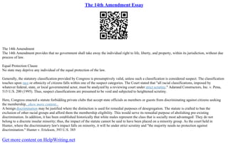 14Th Amendment Statement | PDF