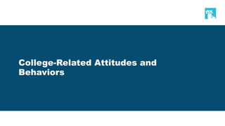 College-Related Attitudes and
Behaviors
 