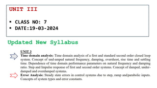 Updated New Syllabus
UNIT III
 CLASS NO: 7
 DATE:19-03-2024
 
