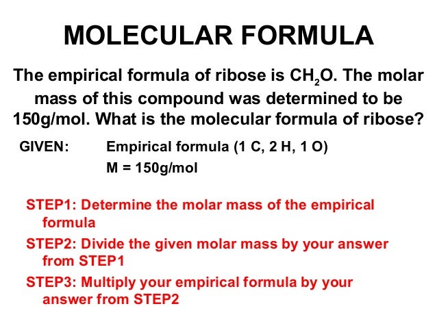 Finding Molecular Formula From Empirical And Molar Mass