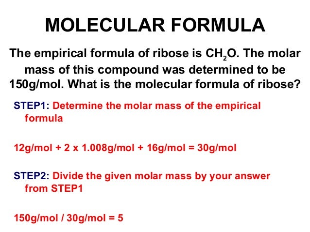 formula for molar mass