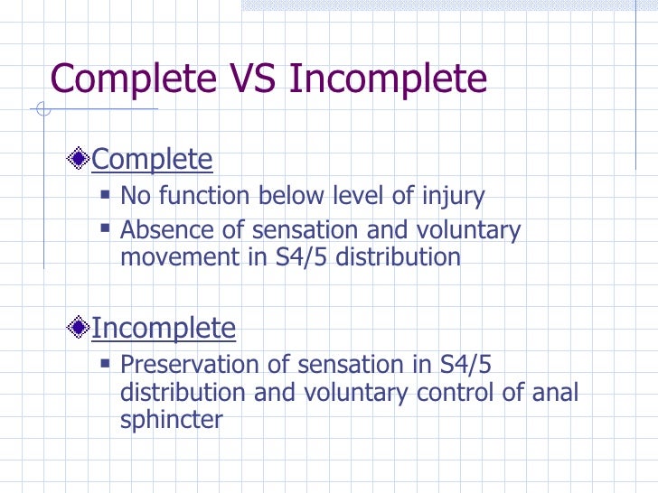 complete vs incomplete spinal cord injury pdf