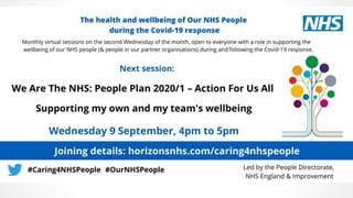 #Caring4NHSPeople - virtual wellbeing session 12 August 2020
