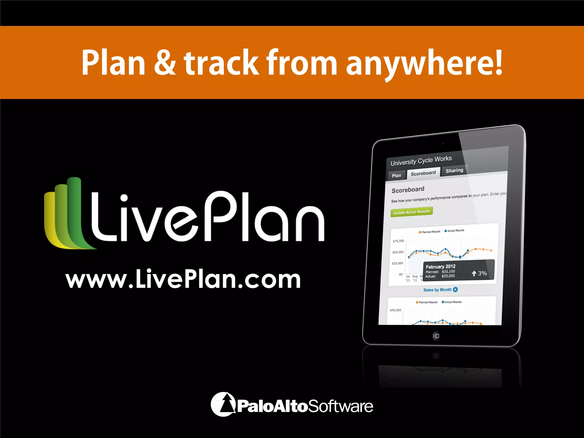 www.LivePlan.com
Plan & track from anywhere!
 