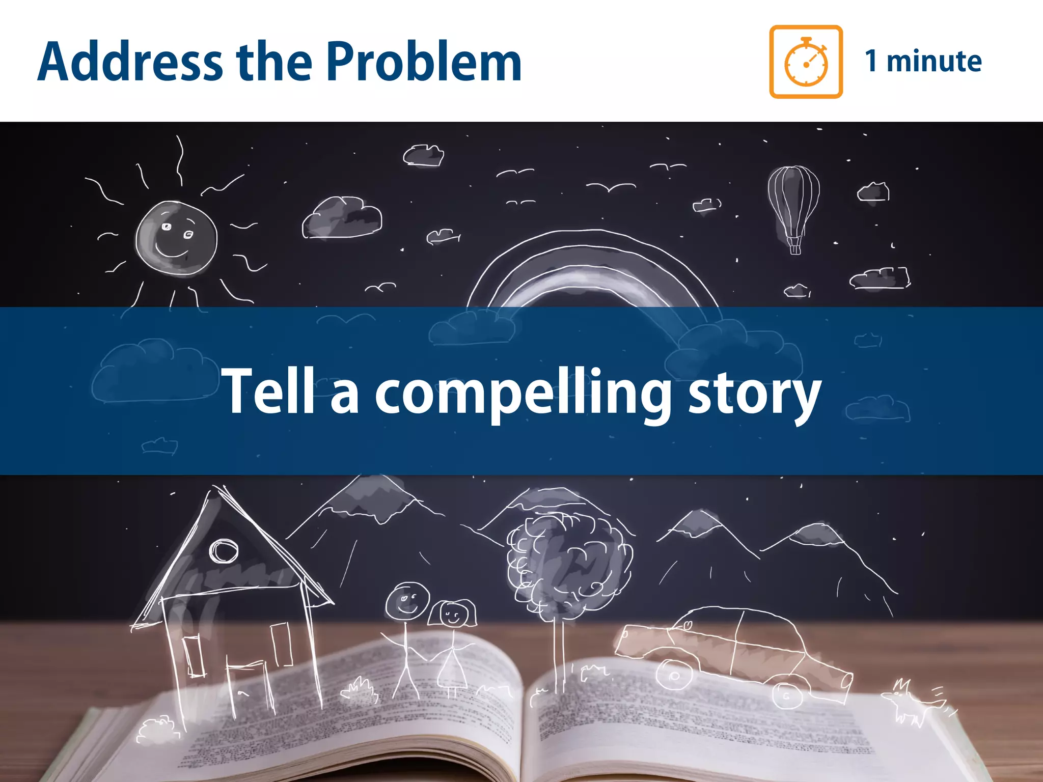 Address the Problem 1 minute
Tell a compelling story
 