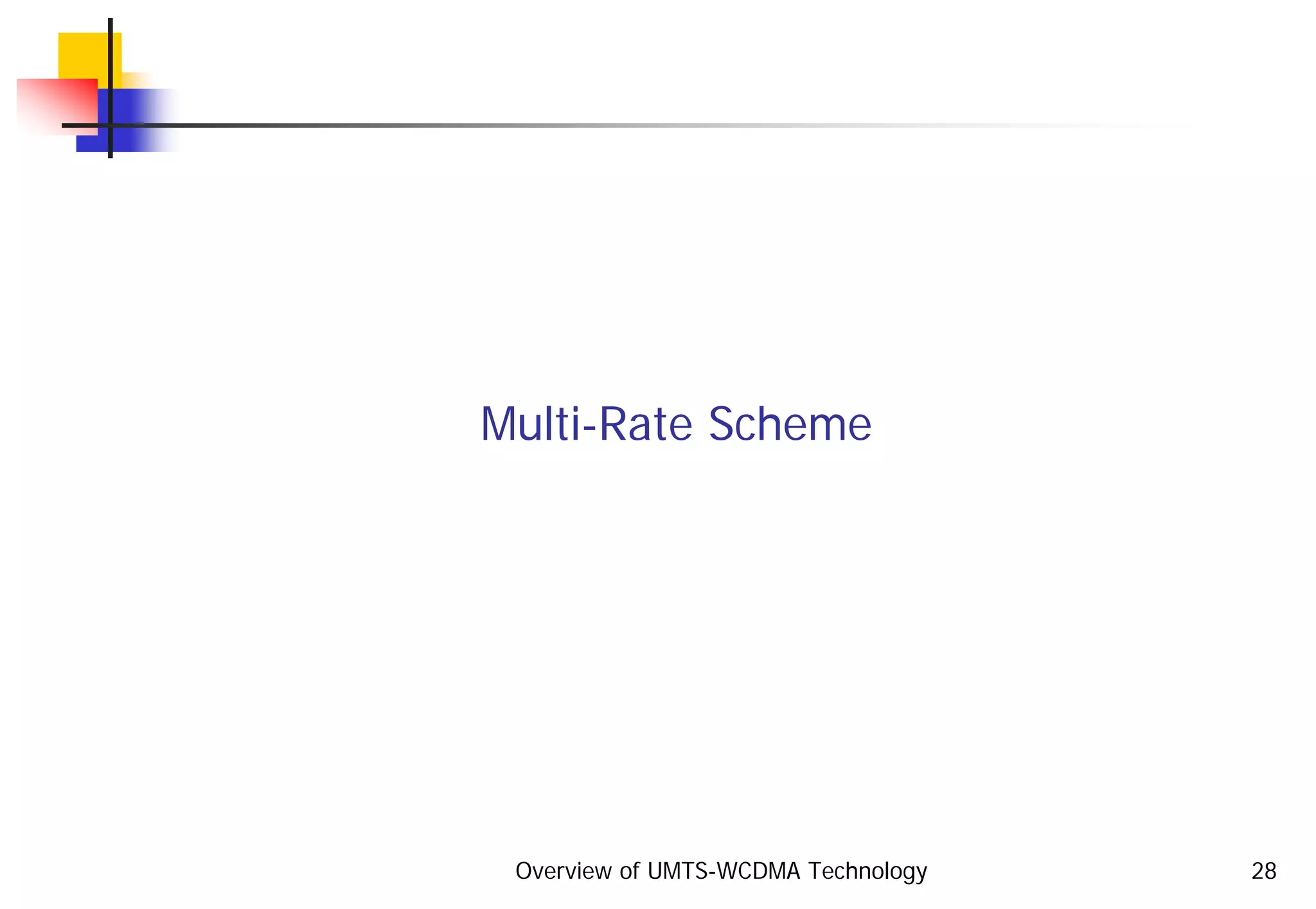 Overview of UMTS-WCDMA Technology 28
Multi-Rate Scheme
 