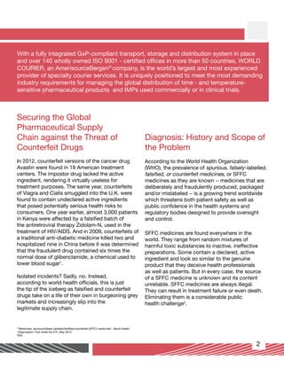 Securing the Global Pharmaceutical Supply Chain against the Threat of ...
