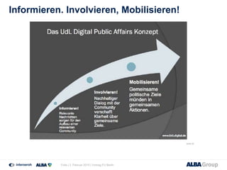Informieren. Involvieren, Mobilisieren!
Folie | 2. Februar 2015 | Vortrag FU Berlin
 