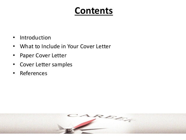 contents of a cover letters