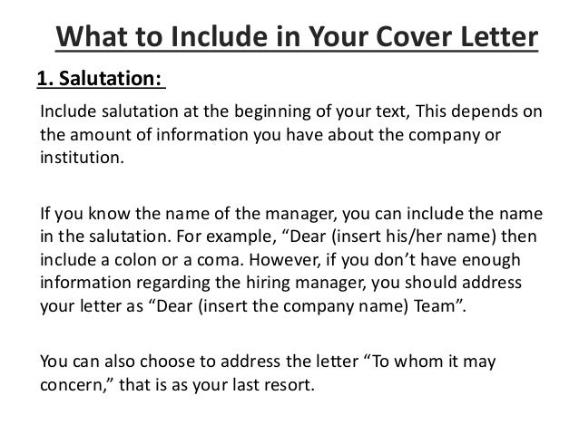 beginning a cover letter