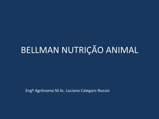 BELLMAN NUTRIÇÃO ANIMAL Engº Agrônomo M.Sc. Luciano Calegaro Nussio 