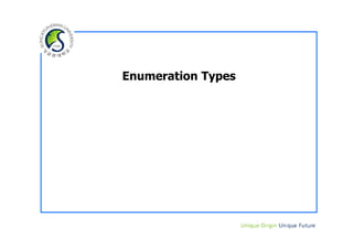 Enumeration Types
 