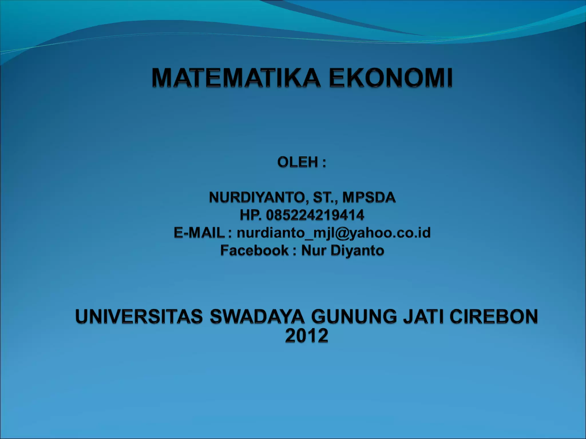 penggunaan fungsi linier dalam ekonomi | PPT