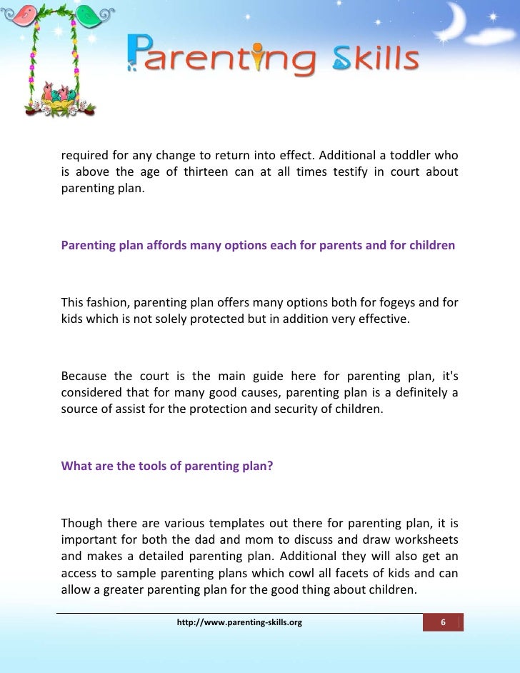Parenting Plan Should Handle All Of The Important Points ...