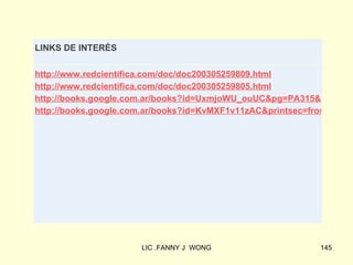 LINKS DE INTERÉS

http://www.redcientifica.com/doc/doc200305259809.html
http://www.redcientifica.com/doc/doc200305259805.html
http://books.google.com.ar/books?id=UxmjoWU_ouUC&pg=PA315&dq=emo
http://books.google.com.ar/books?id=KvMXF1v11zAC&printsec=frontcover&




                      LIC .FANNY J WONG                      145
 