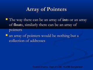 Lec 15. Pointers and Arrays | PPT