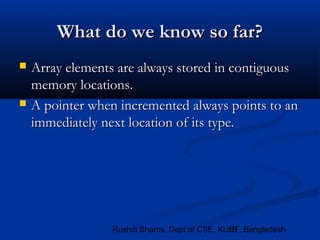 Lec 15. Pointers and Arrays | PPT