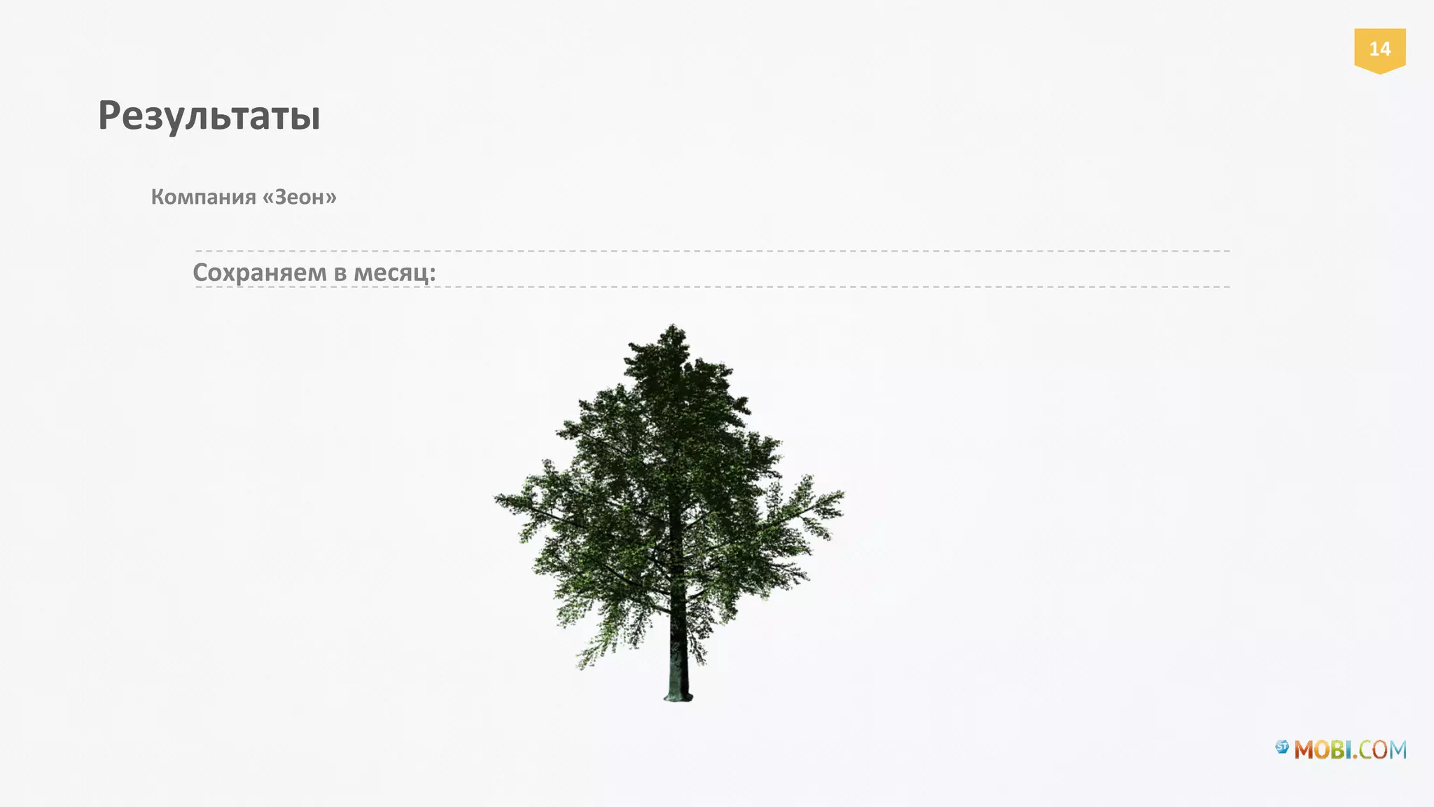 Сохраняем в месяц:
14
Результаты
Компания «Зеон»
 