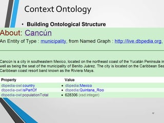 Context Ontology
• Building Ontological Structure
17
 