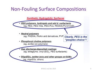 Non-Fouling Surface Compositions 
BT5011-July-Dec-2014 9 
 
